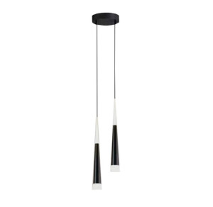 Lampa stożkowa LED z kloszem wiszącym sufitowa AT51-2SL-Czarna