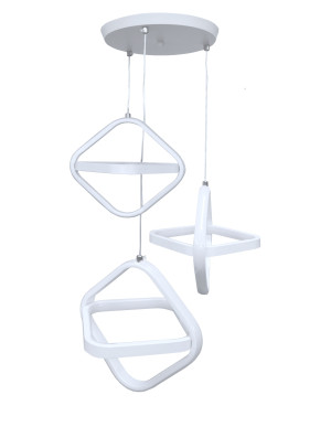 Lampa geometryczna LED klosz wisząca sufitowa AT53-3SL-Biała