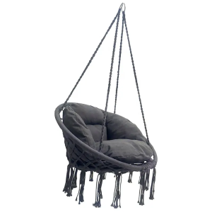 Krzesło brazylijskie fotel wiszący Magia Wypoczynku w stylu boho B-3101C czarny