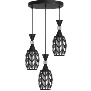 Lampa sufitowa metalowa loft klosz wisząca AT12-3SZ-Czarna