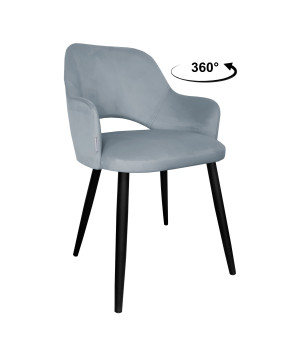 Krzesło Milano tkanina Welur noga metalowa : Kolor nogi - Czarna stożek, Kolor tkaniny - VELVET - BL06, Typ siedziska - Siedzisko obrotowe 360°