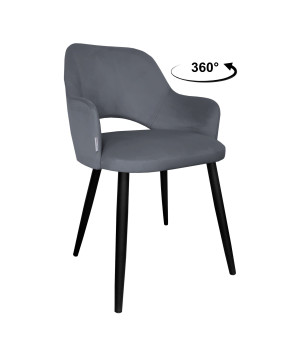 Krzesło Milano tkanina Welur noga metalowa : Kolor nogi - Czarna stożek, Kolor tkaniny - VELVET - BL14, Typ siedziska - Siedzisko obrotowe 360°