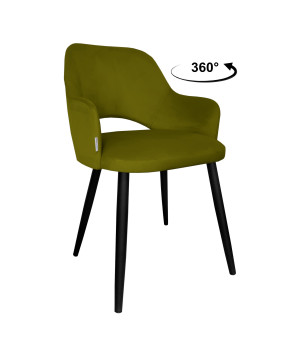 Krzesło Milano tkanina Welur noga metalowa : Kolor nogi - Czarna stożek, Kolor tkaniny - VELVET - BL75, Typ siedziska - Siedzisko obrotowe 360°