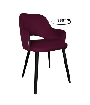 Krzesło Milano tkanina Welur noga metalowa : Kolor nogi - Czarna stożek, Kolor tkaniny - VELVET - MG02, Typ siedziska - Siedzisko obrotowe 360°