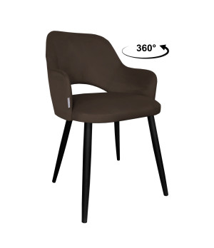 Krzesło Milano tkanina Welur noga metalowa : Kolor nogi - Czarna stożek, Kolor tkaniny - VELVET - MG05, Typ siedziska - Siedzisko obrotowe 360°
