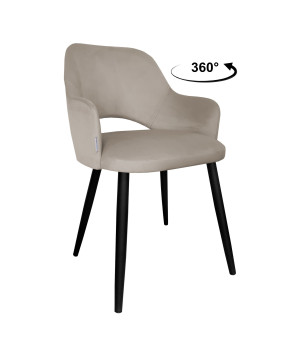 Krzesło Milano tkanina Welur noga metalowa : Kolor nogi - Czarna stożek, Kolor tkaniny - VELVET - MG09, Typ siedziska - Siedzisko obrotowe 360°
