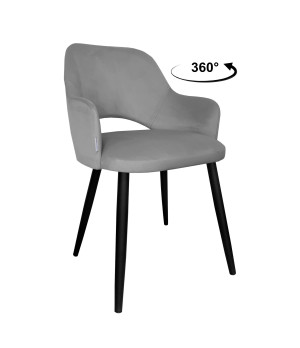 Krzesło Milano tkanina Welur noga metalowa : Kolor nogi - Czarna stożek, Kolor tkaniny - VELVET - MG17, Typ siedziska - Siedzisko obrotowe 360°