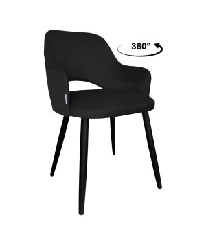 Krzesło Milano tkanina Welur noga metalowa : Kolor nogi - Czarna stożek, Kolor tkaniny - VELVET - MG19, Typ siedziska - Siedzisko obrotowe 360°