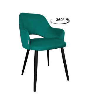 Krzesło Milano tkanina Welur noga metalowa : Kolor nogi - Czarna stożek, Kolor tkaniny - VELVET - MG20, Typ siedziska - Siedzisko obrotowe 360°