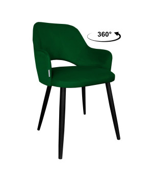 Krzesło Milano tkanina Welur noga metalowa : Kolor nogi - Czarna stożek, Kolor tkaniny - VELVET - MG25, Typ siedziska - Siedzisko obrotowe 360°