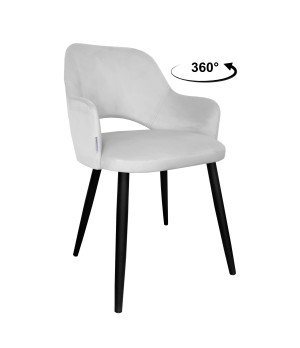 Krzesło Milano tkanina Welur noga metalowa : Kolor nogi - Czarna stożek, Kolor tkaniny - VELVET - MG39, Typ siedziska - Siedzisko obrotowe 360°