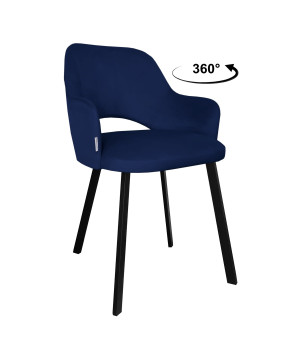 Krzesło Milano tkanina Welur noga metalowa : Kolor nogi - Czarna profil, Kolor tkaniny - VELVET - MG16, Typ siedziska - Siedzisko obrotowe 360°