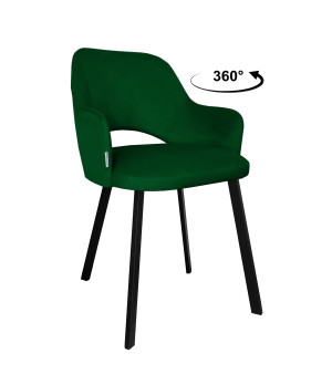 Krzesło Milano tkanina Welur noga metalowa : Kolor nogi - Czarna profil, Kolor tkaniny - VELVET - MG25, Typ siedziska - Siedzisko obrotowe 360°