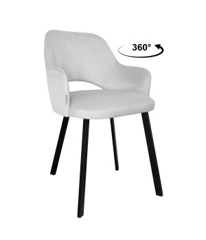 Krzesło Milano tkanina Welur noga metalowa : Kolor nogi - Czarna profil, Kolor tkaniny - VELVET - MG39, Typ siedziska - Siedzisko obrotowe 360°
