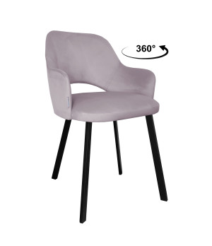 Krzesło Milano tkanina Welur noga metalowa : Kolor nogi - Czarna profil, Kolor tkaniny - VELVET - MG55, Typ siedziska - Siedzisko obrotowe 360°