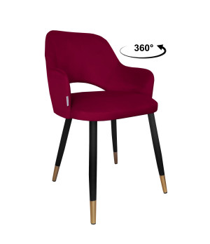 Krzesło Milano tkanina Welur noga metalowa : Kolor nogi - Czano-złota stożek, Kolor tkaniny - VELVET - MG31, Typ siedziska - Siedzisko obrotowe 360°