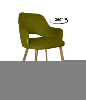 Krzesło Milano tkanina Welur noga metalowa : Kolor nogi - Złota profil, Kolor tkaniny - VELVET - BL75, Typ siedziska - Siedzisko obrotowe 360°