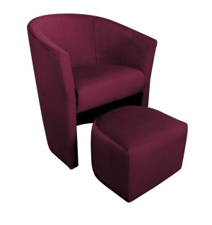 Fotel CLUB z podnóżkiem tkanina Welur : Kolor tkaniny - VELVET - MG02
