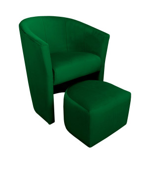 Fotel CLUB z podnóżkiem tkanina Welur : Kolor tkaniny - VELVET - MG25