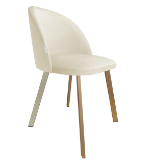 Krzesło Colin na metalowych nogach – nowoczesne i tapicerowane : Kolor nogi - Złota profil, Kolor tkaniny - VELVET - MG50, Typ siedziska - Siedzisko stałe, Typ tkaniny - Velvet