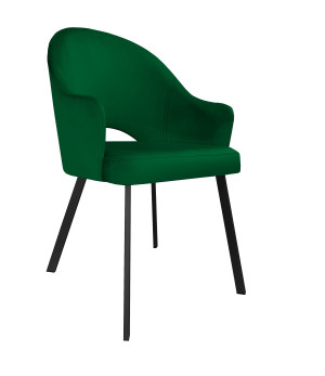 Krzesło Velvet tkanina Welur noga metalowa : Kolor nogi - Czarna profil, Kolor tkaniny - VELVET - MG25, Typ siedziska - Siedzisko stałe