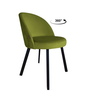 Krzesło TRIX tkanina Welur noga metalowa : Kolor nogi - Czarna profil, Kolor tkaniny - VELVET - BL75, Typ siedziska - Siedzisko obrotowe 360°