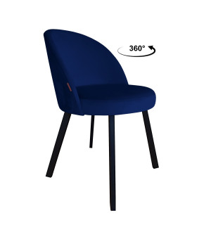 Krzesło TRIX tkanina Welur noga metalowa : Kolor nogi - Czarna profil, Kolor tkaniny - VELVET - MG16, Typ siedziska - Siedzisko obrotowe 360°