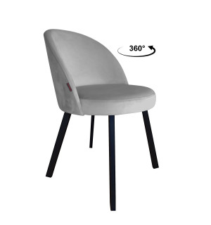 Krzesło TRIX tkanina Welur noga metalowa : Kolor nogi - Czarna profil, Kolor tkaniny - VELVET - MG17, Typ siedziska - Siedzisko obrotowe 360°
