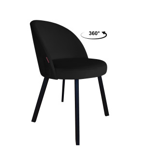 Krzesło TRIX tkanina Welur noga metalowa : Kolor nogi - Czarna profil, Kolor tkaniny - VELVET - MG19, Typ siedziska - Siedzisko obrotowe 360°