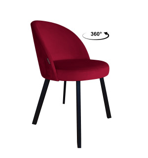 Krzesło TRIX tkanina Welur noga metalowa : Kolor nogi - Czarna profil, Kolor tkaniny - VELVET - MG31, Typ siedziska - Siedzisko obrotowe 360°