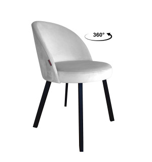 Krzesło TRIX tkanina Welur noga metalowa : Kolor nogi - Czarna profil, Kolor tkaniny - VELVET - MG39, Typ siedziska - Siedzisko obrotowe 360°