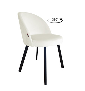 Krzesło TRIX tkanina Welur noga metalowa : Kolor nogi - Czarna profil, Kolor tkaniny - VELVET - MG50, Typ siedziska - Siedzisko obrotowe 360°