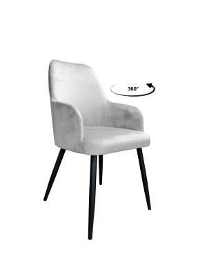 Krzesło WESTA tkanina Welur noga metalowa elegancki styl loftowy : Kolor nogi - Czarna stożek, Kolor tkaniny - VELVET - MG39, Typ siedziska - Siedzisko obrotowe 360°