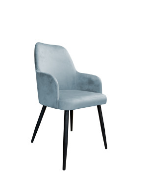 Krzesło WESTA tkanina Welur noga metalowa elegancki styl loftowy : Kolor nogi - Czarna stożek, Kolor tkaniny - VELVET - BL06, Typ siedziska - Siedzisko stałe
