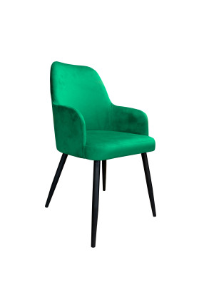 Krzesło WESTA tkanina Welur noga metalowa elegancki styl loftowy : Kolor nogi - Czarna stożek, Kolor tkaniny - VELVET - MG25, Typ siedziska - Siedzisko stałe