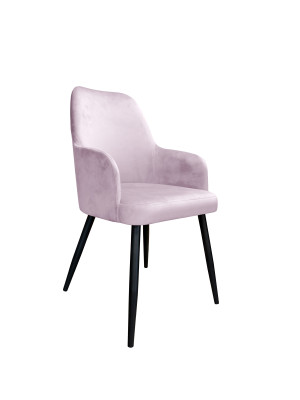 Krzesło WESTA tkanina Welur noga metalowa elegancki styl loftowy : Kolor nogi - Czarna stożek, Kolor tkaniny - VELVET - MG55, Typ siedziska - Siedzisko stałe