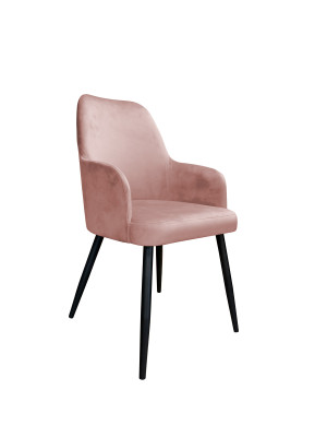 Krzesło WESTA tkanina Welur noga metalowa elegancki styl loftowy : Kolor nogi - Czarna stożek, Kolor tkaniny - VELVET - MG58, Typ siedziska - Siedzisko stałe