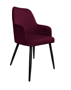 Krzesło WESTA tkanina Welur noga metalowa elegancki styl loftowy : Kolor nogi - Czarna stożek, Kolor tkaniny - VELVET - MG02, Typ siedziska - Siedzisko stałe