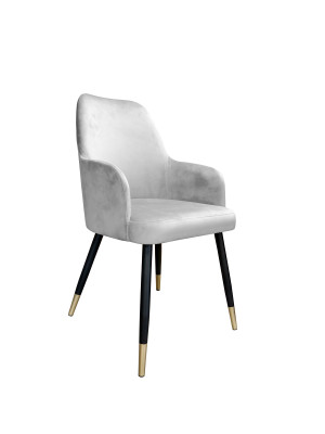 Krzesło WESTA tkanina Welur noga metalowa elegancki styl loftowy : Kolor nogi - Czano-złota stożek, Kolor tkaniny - VELVET - MG39, Typ siedziska - Siedzisko stałe