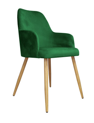 Krzesło WESTA tkanina Welur noga metalowa elegancki styl loftowy : Kolor nogi - Dąd stożek, Kolor tkaniny - VELVET - MG25, Typ siedziska - Siedzisko stałe