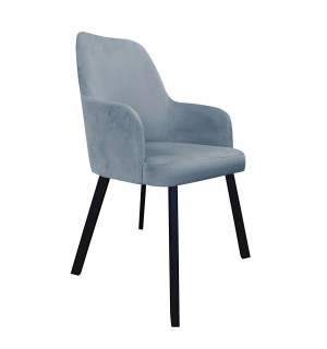 Krzesło WESTA tkanina Welur noga metalowa elegancki styl loftowy : Kolor nogi - Czarna profil, Kolor tkaniny - VELVET - BL06, Typ siedziska - Siedzisko stałe
