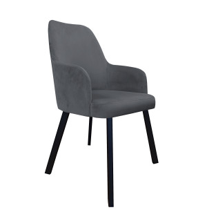 Krzesło WESTA tkanina Welur noga metalowa elegancki styl loftowy : Kolor nogi - Czarna profil, Kolor tkaniny - VELVET - BL14, Typ siedziska - Siedzisko stałe