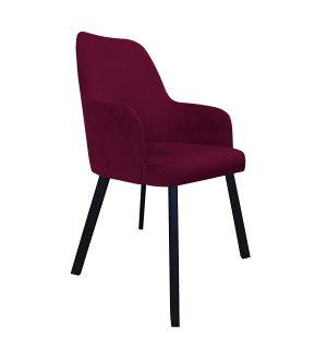 Krzesło WESTA tkanina Welur noga metalowa elegancki styl loftowy : Kolor nogi - Czarna profil, Kolor tkaniny - VELVET - MG02, Typ siedziska - Siedzisko stałe