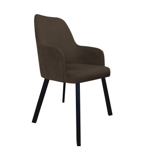 Krzesło WESTA tkanina Welur noga metalowa elegancki styl loftowy : Kolor nogi - Czarna profil, Kolor tkaniny - VELVET - MG05, Typ siedziska - Siedzisko stałe