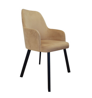 Krzesło WESTA tkanina Welur noga metalowa elegancki styl loftowy : Kolor nogi - Czarna profil, Kolor tkaniny - VELVET - MG06, Typ siedziska - Siedzisko stałe