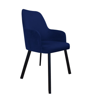 Krzesło WESTA tkanina Welur noga metalowa elegancki styl loftowy : Kolor nogi - Czarna profil, Kolor tkaniny - VELVET - MG16, Typ siedziska - Siedzisko stałe
