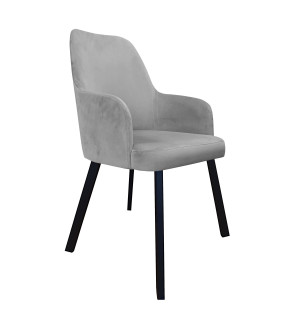 Krzesło WESTA tkanina Welur noga metalowa elegancki styl loftowy : Kolor nogi - Czarna profil, Kolor tkaniny - VELVET - MG17, Typ siedziska - Siedzisko stałe