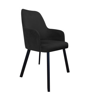 Krzesło WESTA tkanina Welur noga metalowa elegancki styl loftowy : Kolor nogi - Czarna profil, Kolor tkaniny - VELVET - MG19, Typ siedziska - Siedzisko stałe
