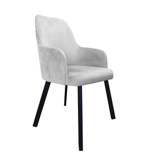 Krzesło WESTA tkanina Welur noga metalowa elegancki styl loftowy : Kolor nogi - Czarna profil, Kolor tkaniny - VELVET - MG39, Typ siedziska - Siedzisko stałe