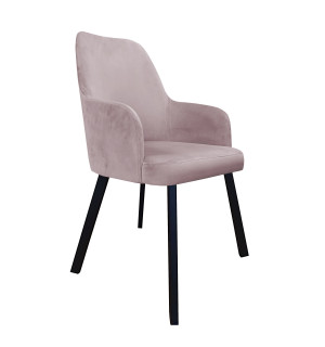 Krzesło WESTA tkanina Welur noga metalowa elegancki styl loftowy : Kolor nogi - Czarna profil, Kolor tkaniny - VELVET - MG55, Typ siedziska - Siedzisko stałe